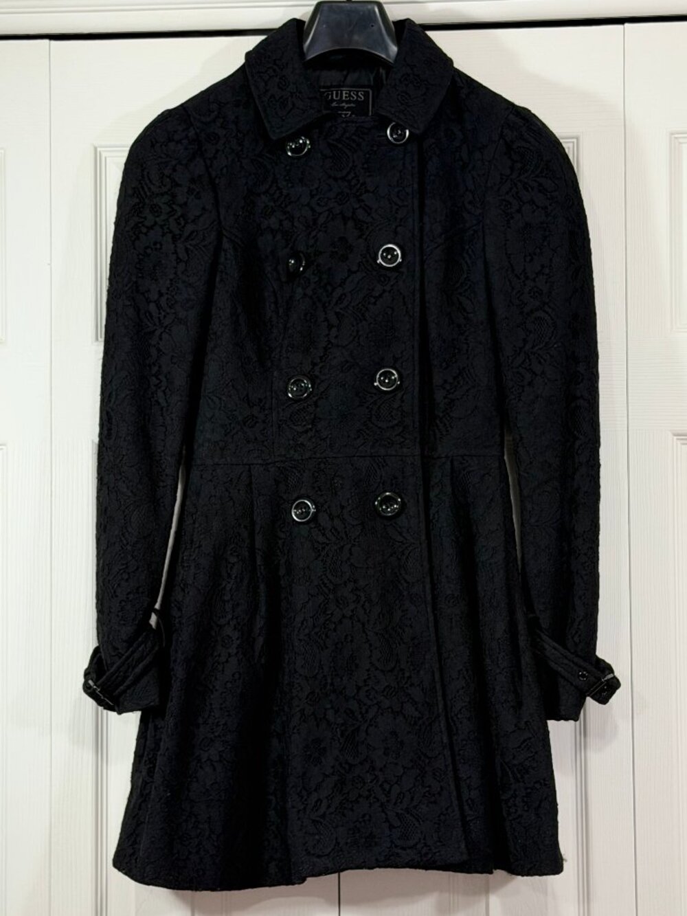Guess black lace dress-style coat